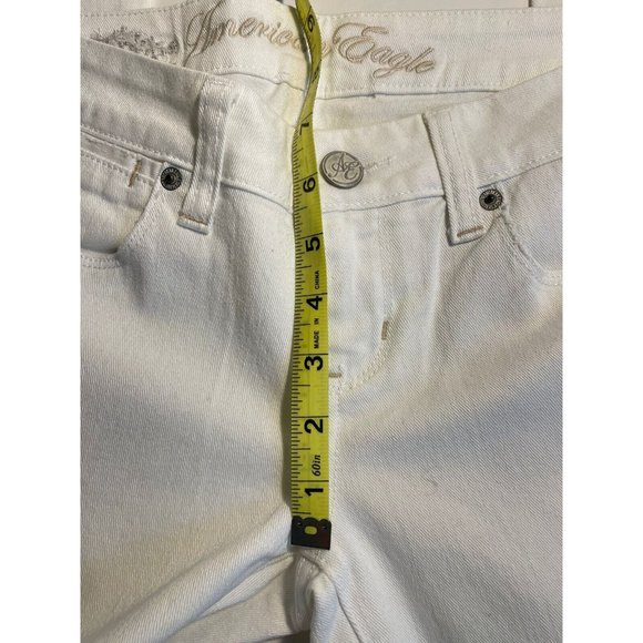 American Eagle Jeans Women Size 2 “Reel Flare” White AE77 Low Rise Flare EUC - Picture 12 of 14